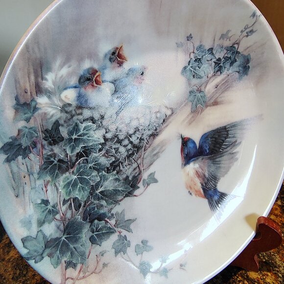 2/$40 Nature's Poetry Series Decorative Plate 'Cherub Chorale' Lena Liu - Picture 4 of 7